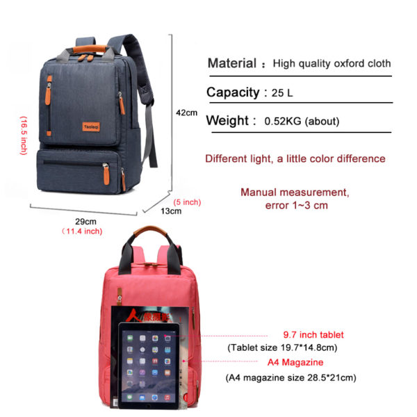 Casual Business Men Computer Backpack Light 15 inch Laptop Bag 2022 Waterproof Oxford cloth Lady Anti-theft Travel Backpack Gray 3