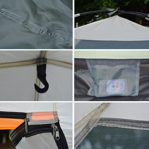 3-4 Person Double Layer Rainproof Outdoor Camping Shelter Tent for Fishing Hunting Travel Adventure and Family Party Green Blue 5