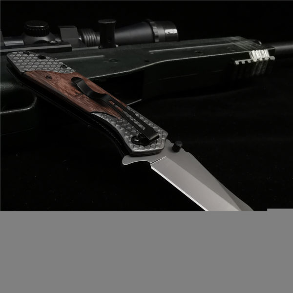 20CM (7.9') 58HRC Folding Knife  Pocket Knives 8cr15mov Blade Wood Handle Outdoor Camping Hunt Knife Tactical Survival Knive 2
