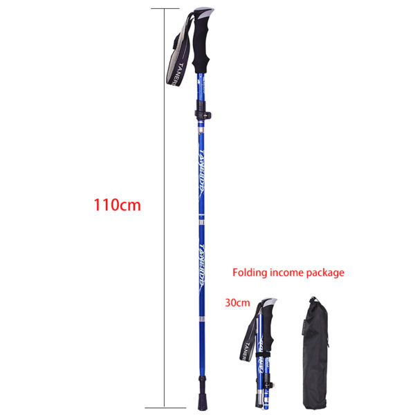 5-Section Outdoor Fold Trekking Pole Camping Portable Walking Hiking Stick For Nordic Elderly Telescopic Club Easy Put Into Bag 3