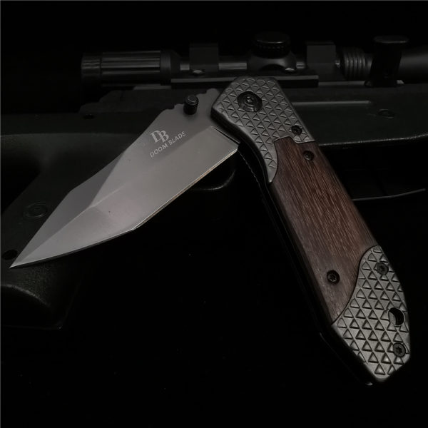 20CM (7.9') 58HRC Folding Knife  Pocket Knives 8cr15mov Blade Wood Handle Outdoor Camping Hunt Knife Tactical Survival Knive 4