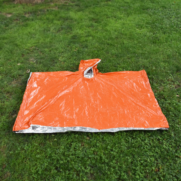 Emergency Raincoat Aluminum Film Disposable Poncho Cold Insulation Rainwear Blankets Survival Tool Camping Equipment 5