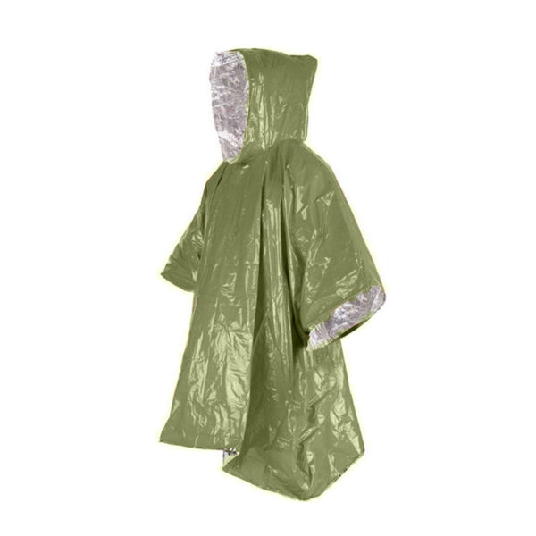 Emergency Raincoat Aluminum Film Disposable Poncho Cold Insulation Rainwear Blankets Survival Tool Camping Equipment 2