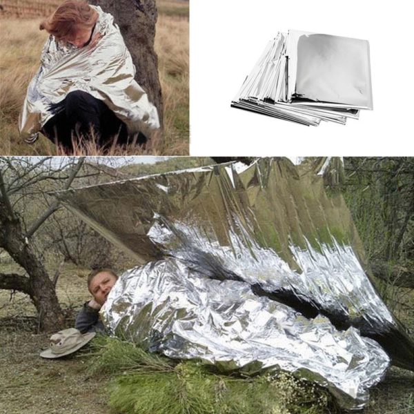 Emergent Blanket Lifesave Dry Outdoor First Aid Survive Thermal Warm Heat Rescue Mylar Kit Bushcraft Treatment Camp Space Foil 6