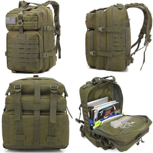 50L Large Capacity Men Army Military Tactical Backpack 3P Softback Outdoor Waterproof Bug Rucksack Hiking Camping Hunting Bags 3