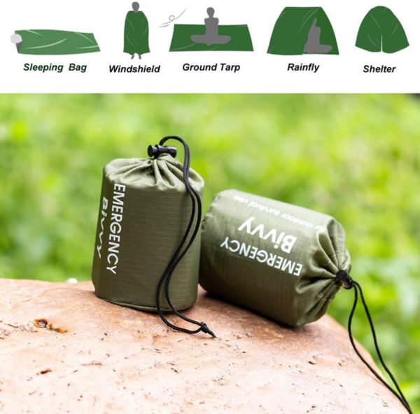 Emergency Sleeping Bags, Survival Bivvy Sack Lightweight,Waterproof Portable Mylar Survival Gear for Outdoor Camping Hiking 6