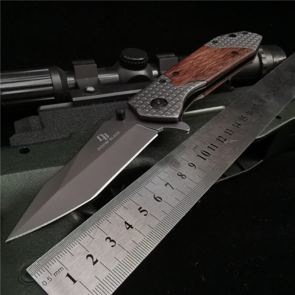 20CM (7.9') 58HRC Folding Knife  Pocket Knives 8cr15mov Blade Wood Handle Outdoor Camping Hunt Knife Tactical Survival Knive 3