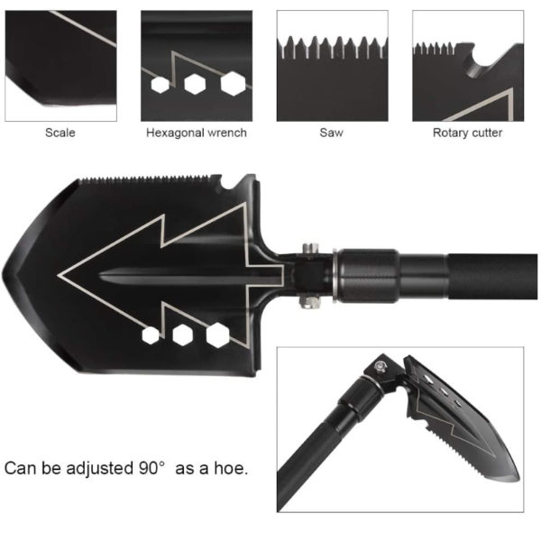 Folding Camping Ax Shovel Set Portable Multi-Function Tool Survival Kits Military Shovel Outdoor Ax With Tactical Waist Pack 4