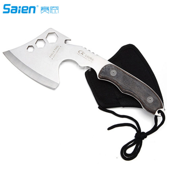 Survival Hatchet: Hand Held Camping Axe with Full Tang & Sheath - Ideal Tool for Outdoor Tactical Use & Hunting 3