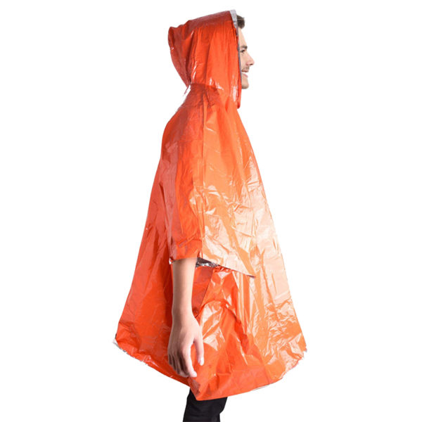 Emergency Survival Rain Poncho Thermal Survival Space Blanket Thermal Raincoat Heat Reflective Waterproof for Camping Hiking Hot 6